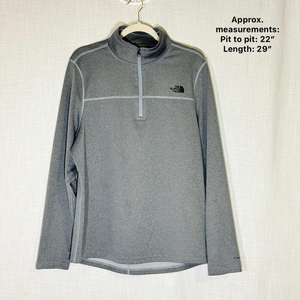 The North Face FlashDry 1/4 Zip Pullover Gray Active Hiking Gym Men L‎ Gorpcore